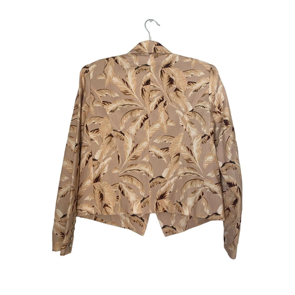 L'Agence Brooke Feather Linen Blend Cropped Blazer - Picture 7 of 8